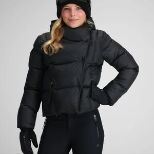 NWT Women's OBERMEYER ISLA Black HOODED PUFFER Jacket